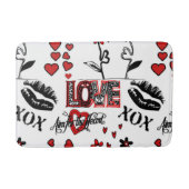 Red Black White Valentijn Motif Bathroom Mat (Voorkant)