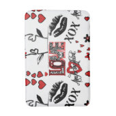 Red Black White Valentijn Motif Bathroom Mat (Voorkant Verticaal)