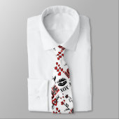 Red Black White Valentijn Motif Mannen Stropdas (Gebonden)