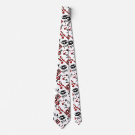 Red Black White Valentijn Motif Mannen Stropdas