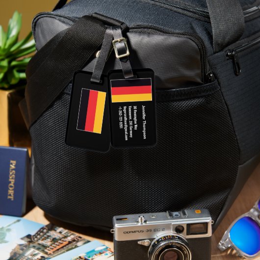 Red Black Yellow Germany Flag German Custom Bagagelabel (Voorkant /achterkant)