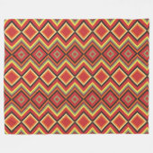 Red Black Yellow Native American Blanket Pattern Fleece Deken (Voorkant (Horizontaal))