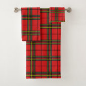 Red Black Yellow Tartan Bad Handdoek (Insitu)
