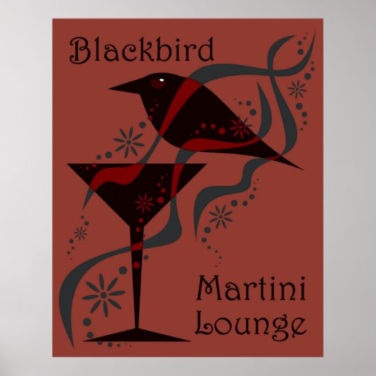 Red Blackbird Martini Lounge Poster (Voorkant)