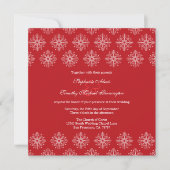Red + blanc flocon de neige invitation de mariage  (Devant)