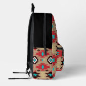 Red Blauwgroen Native American Vision Monogram Bedrukte Rugzak (Links)