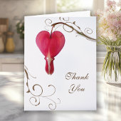 Red Bleeding Hearts Flowers Mariage Merci Note