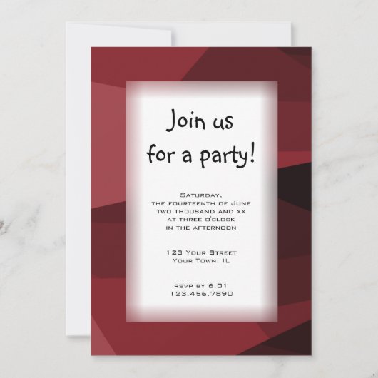 Red Block All Purpose Party Invitation (Devant)