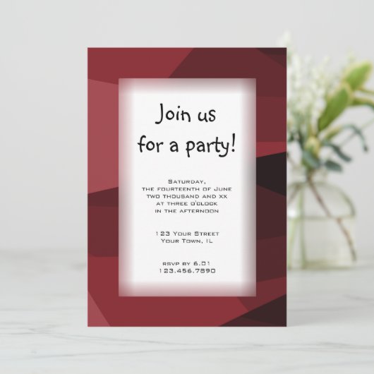 Red Block All Purpose Party Invitation (Debout devant)