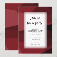Red Block All Purpose Party Invitation