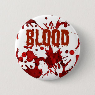RED Blood Halloween Print Ronde Button 5,7 Cm