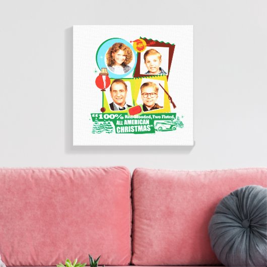 Red-Blooded, Two Fisted, All American Christmas Canvas Afdruk (Insitu (Woonkamer))