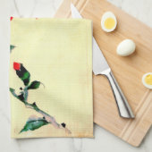 Red Blossom met Buds 1840 Theedoek (Quarter Fold)