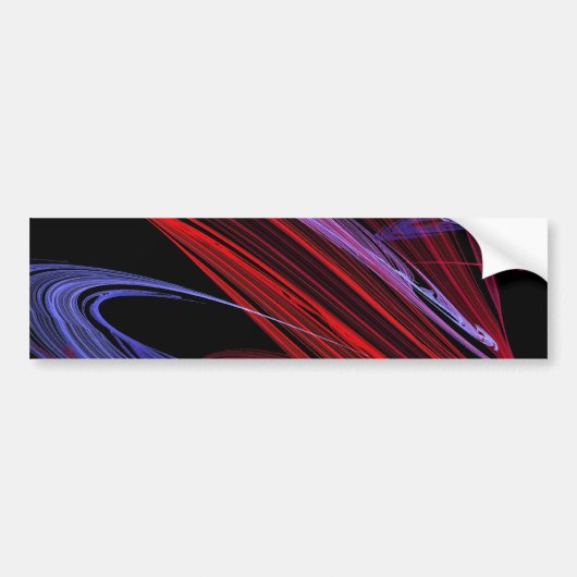 Red Blu Abstract Fractal Background Bumpersticker (Voorkant)