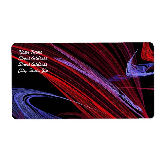 Red Blue Abstract Fractal Shipping Label (Voorkant)