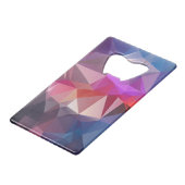 Red Blue Abstract Pyramide Art Kredietkaart Flessenopener (Voorkant Gekanteld)