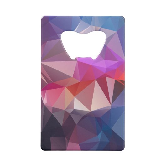 Red Blue Abstract Pyramide Art Kredietkaart Flessenopener (Achterkant)