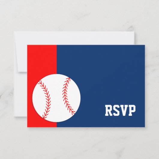 Red Blue Baseball Bar Mitzvah RSVP (Devant)