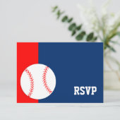 Red Blue Baseball Bar Mitzvah RSVP (Debout devant)