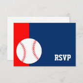Red Blue Baseball Bar Mitzvah RSVP (Devant / Derrière)