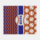 Red Blue Baseball op maat Fleece Deken (Voorkant (Horizontaal))