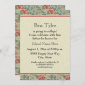 Red Blue Brown Trunk Party Invitation (Devant / Derrière)