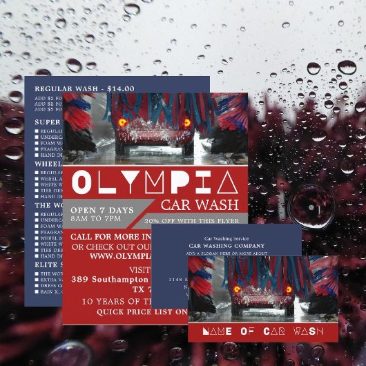 Red & Blue Car Wash, Cleaning Service Visitekaartje