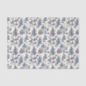 Red & Blue Christmas Santa Toile Tissuepapier (Voorkant)