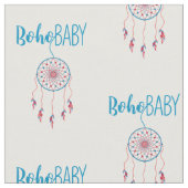 Red & Blue Colorful Boho Baby Dreamcatcher Stof (Close Up)