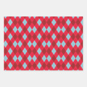 Red Blue & Crimson Christmas Argyle Inpakpapier Vel (Voorkant)