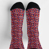Red Blue Curved 3D Effect Sokken (Top)