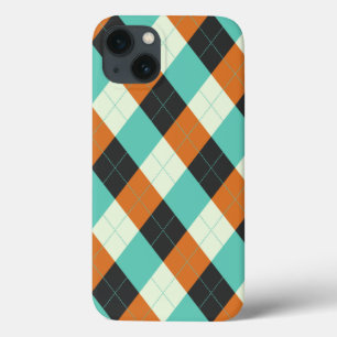 Red, Blue en Cream Argyle iPhone 13 Hoesje