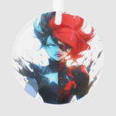 Red Blue Fire Ice Comic Style Anime Girl (dos)