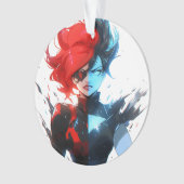 Red Blue Fire Ice Comic Style Anime Girl (devant)