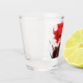 Red Blue Fire Ice Comic Style Anime Meisje Shot Glas (Links)