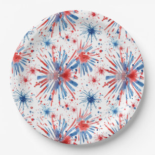 Red Blue Fireworks 4 juli Bord