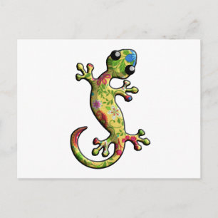 Red Blue Floral Briefkaart