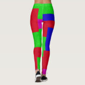Red Blue Green Abstract gekleurde blokken, Leggings (Achterkant)