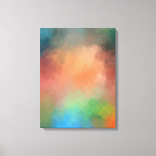 Red Blue Green Yellow Modern Abstract kunstkleurri Canvas Afdruk