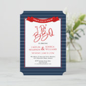 Red Blue I Do BBQ Bridal Show Invitation (Debout devant)