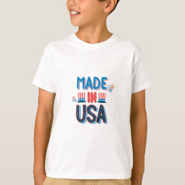 Red Blue minimalist gemaakt in USA Independence Da T-shirt