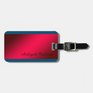 Red Blue Minimalist Professional Modern Bagagelabel