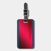 Red Blue Minimalist Professional Modern Bagagelabel (Voorkant verticaal)