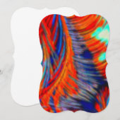 Red Blue Oranje Fractal Tie Dye Kaart (Voorkant / Achterkant)