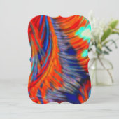 Red Blue Oranje Fractal Tie Dye Kaart (Staand voorkant)