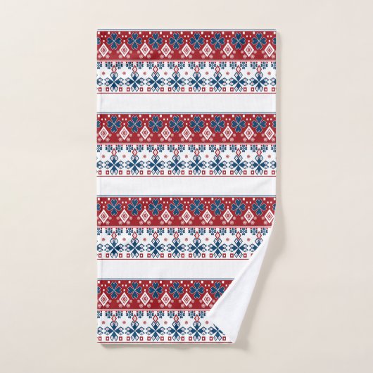 Red blue ornament (Serviette à main)