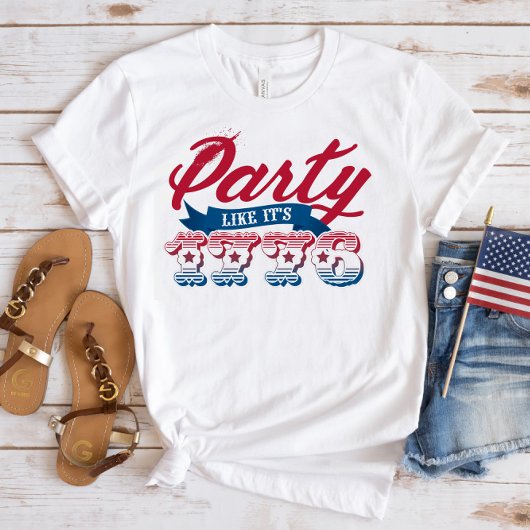 Red Blue Party Like It's 1776 4 juillet T-shirt