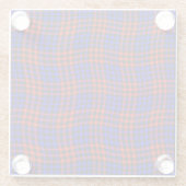 Red Blue Plaid Checker Seamless Pattern Glazen Onderzetter (Achterkant)