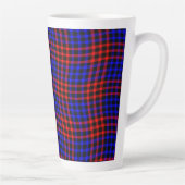 Red Blue Plaid Checker Seamless Pattern Latte Mok (Rechts)