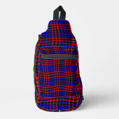 Red Blue Plaid Checker Seamless Pattern Sling Bag (Voorkant)